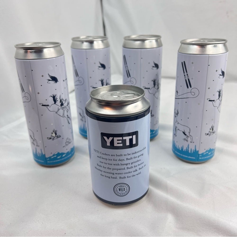 Yeti Navy Blue Cooler and White/Blue Branded Cans - Picture 4 of 7